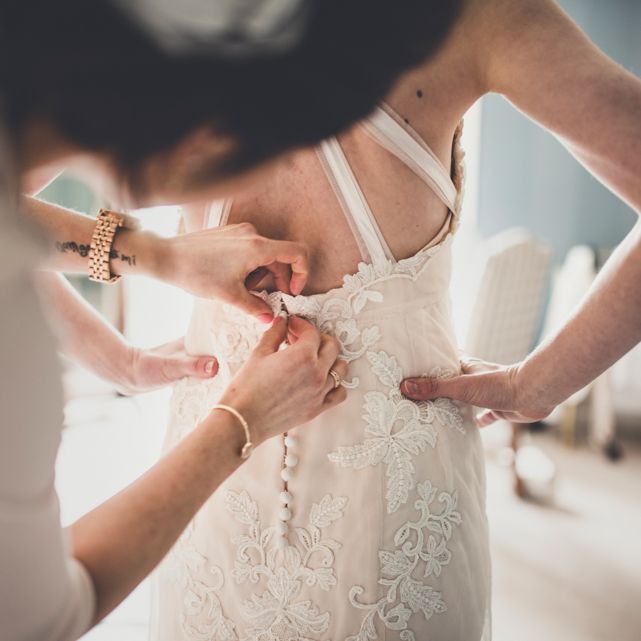 Bride Getting Ready on Wedding Morning