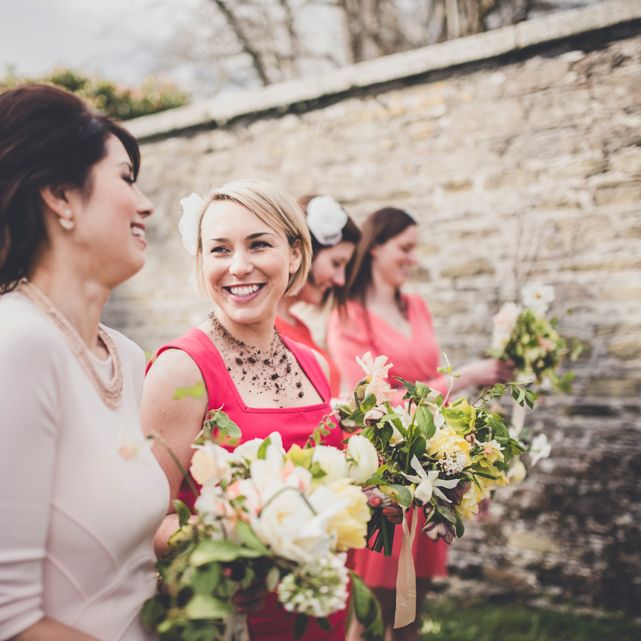 Bridesmaids In Red High Street Dresses