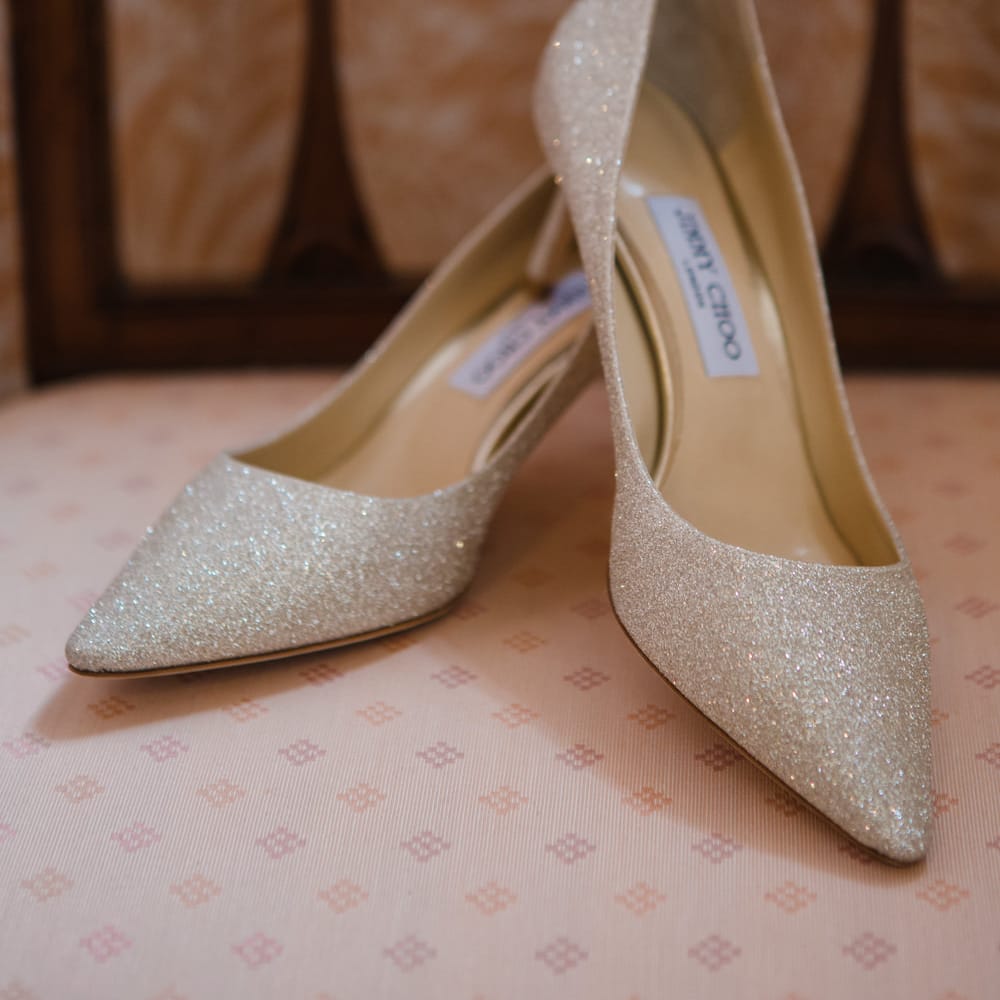 Jimmy Choo Shoes | Beautiful Classic Wedding at Cornwell Manor | Lucy Davenport Photography