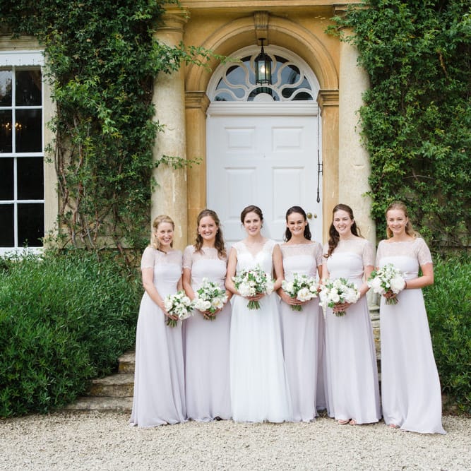 Bridesmaids in Pink ASOS Dresses | Beautiful Classic Wedding at Cornwell Manor | Lucy Davenport Photography