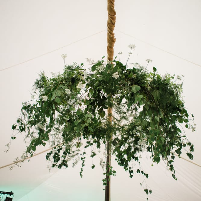 Hanging Greenery Installation | Beautiful Classic Wedding at Cornwell Manor | Lucy Davenport Photography