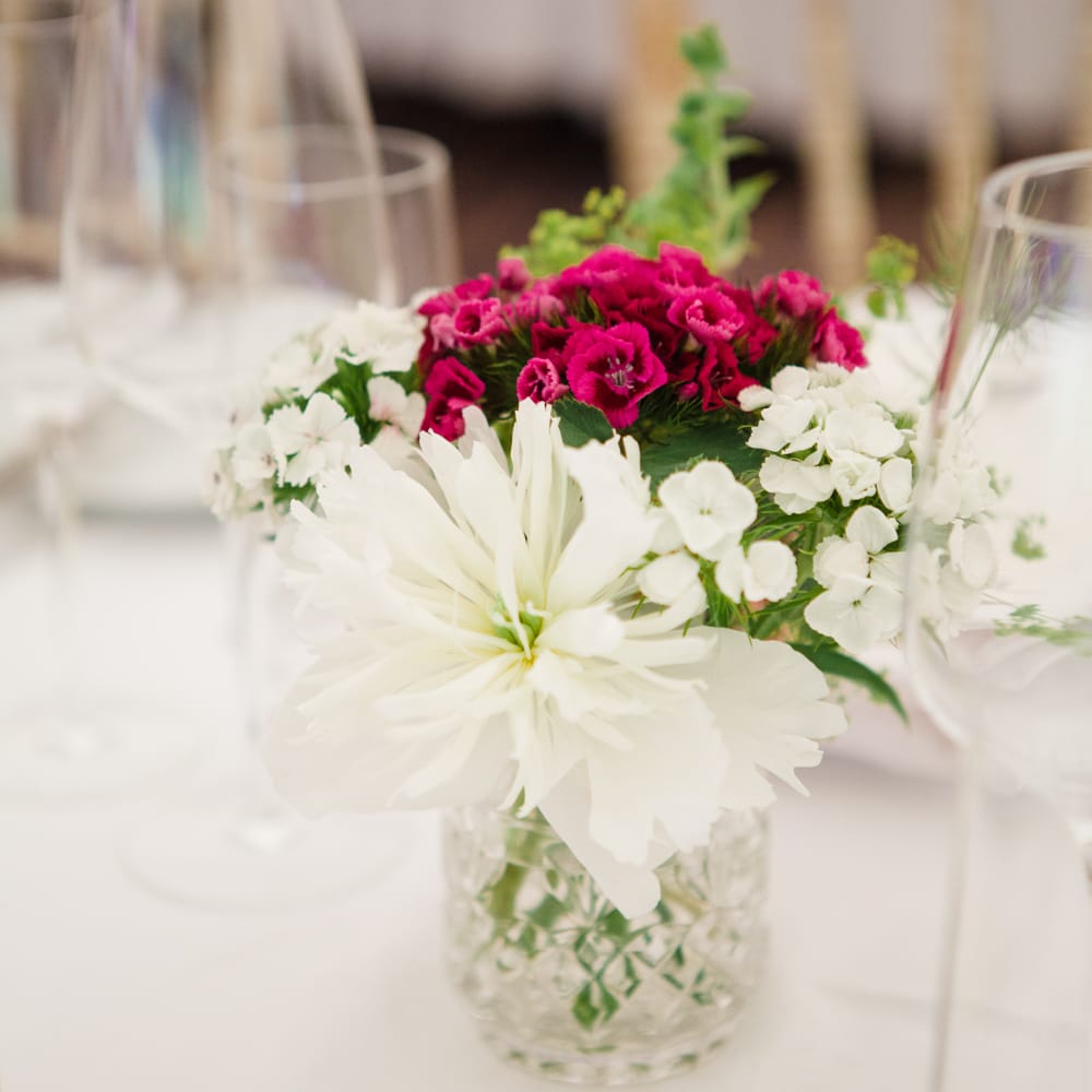Flower Stems in Jars | Beautiful Classic Wedding at Cornwell Manor | Lucy Davenport Photography