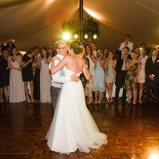 First Dance | Bride in Ingrida Bridal Gown | Groom in Tails | Beautiful Classic Wedding at Cornwell Manor | Lucy Davenport Photography