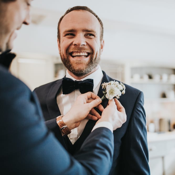 Groom In Velvet Bowtie