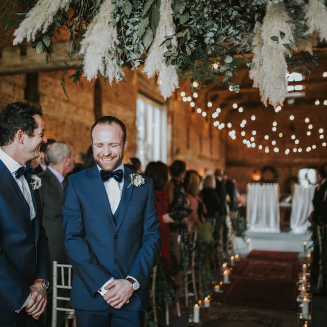 Rue De Seine Bride For A Foliage & Pampas Grass Wedding At Godwick Hall With Props From The Little Lending Co & Images By Darina Stoda