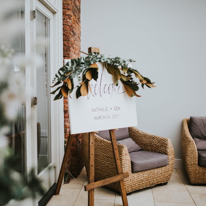 Elegant Welcome Sign For Wedding Guests