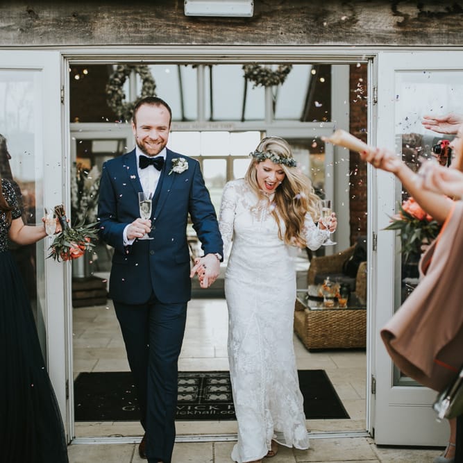 Rue De Seine Bride For A Foliage & Pampas Grass Wedding At Godwick Hall With Props From The Little Lending Co & Images By Darina Stoda