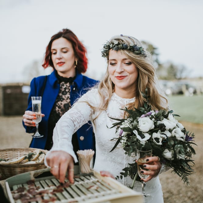 Rue De Seine Bride For A Foliage & Pampas Grass Wedding At Godwick Hall With Props From The Little Lending Co & Images By Darina Stoda