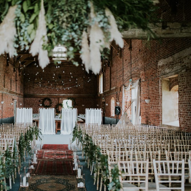 Rue De Seine Bride For A Foliage & Pampas Grass Wedding At Godwick Hall With Props From The Little Lending Co & Images By Darina Stoda