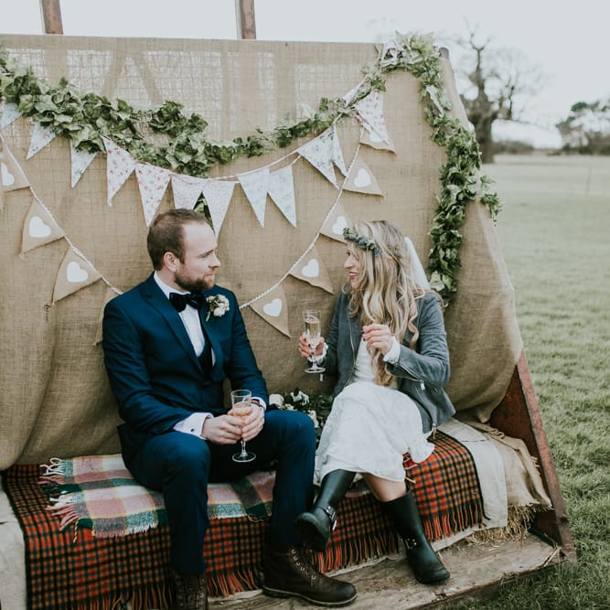 Rue De Seine Bride For A Foliage & Pampas Grass Wedding At Godwick Hall With Props From The Little Lending Co & Images By Darina Stoda