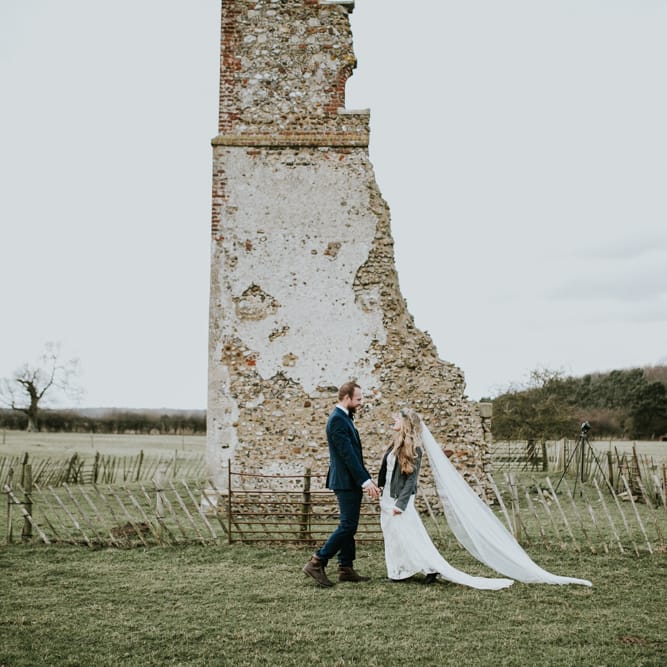 Rue De Seine Bride For A Foliage & Pampas Grass Wedding At Godwick Hall With Props From The Little Lending Co & Images By Darina Stoda