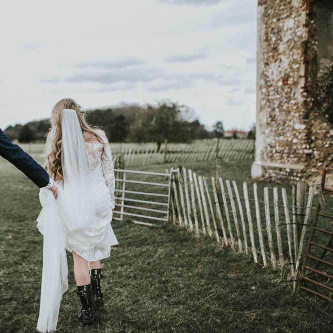 Rue De Seine Bride For A Foliage & Pampas Grass Wedding At Godwick Hall With Props From The Little Lending Co & Images By Darina Stoda