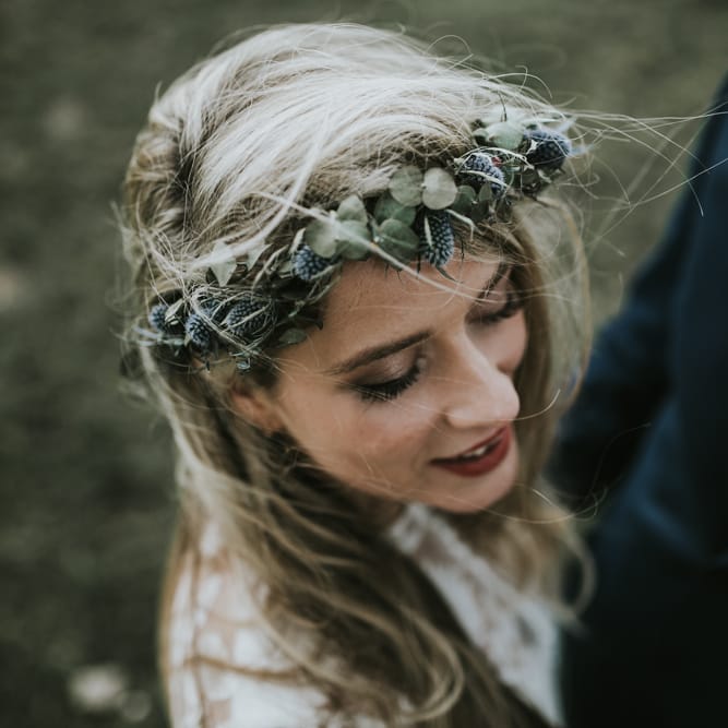 Rue De Seine Bride For A Foliage & Pampas Grass Wedding At Godwick Hall With Props From The Little Lending Co & Images By Darina Stoda