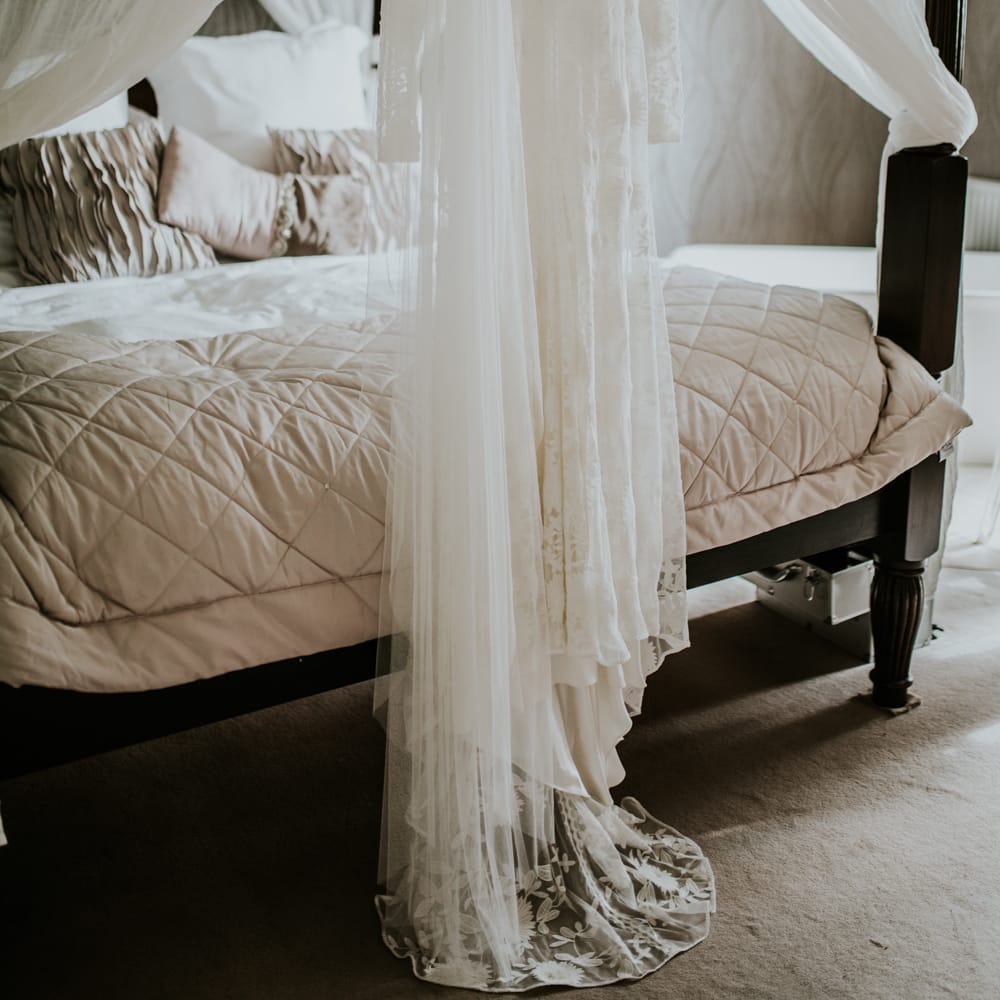 Rue De Seine Bride For A Foliage & Pampas Grass Wedding At Godwick Hall With Props From The Little Lending Co & Images By Darina Stoda