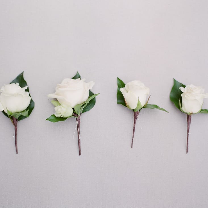 Classic White Rose Buttonholes