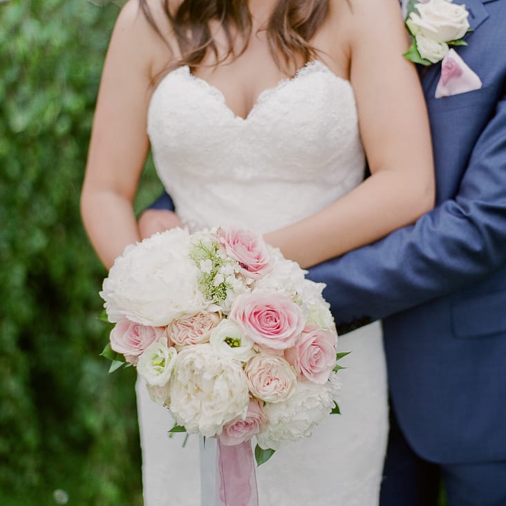 Classic Pink & White Wedding Bouquet