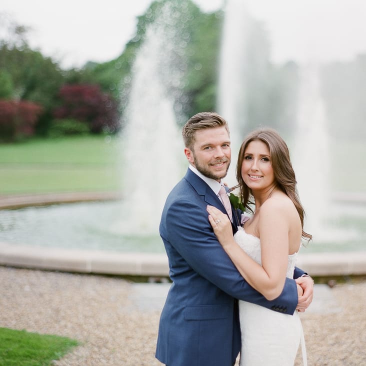 Bride & Groom Water Fountain at Fetcham Park Surrey