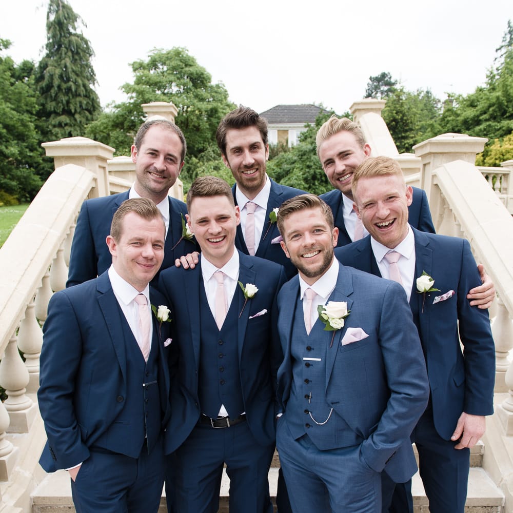 Groom in Reiss Suit | Groomsmen in Ted Baker Suits