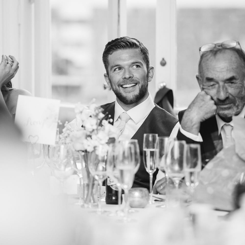Groom during Reception Speeches