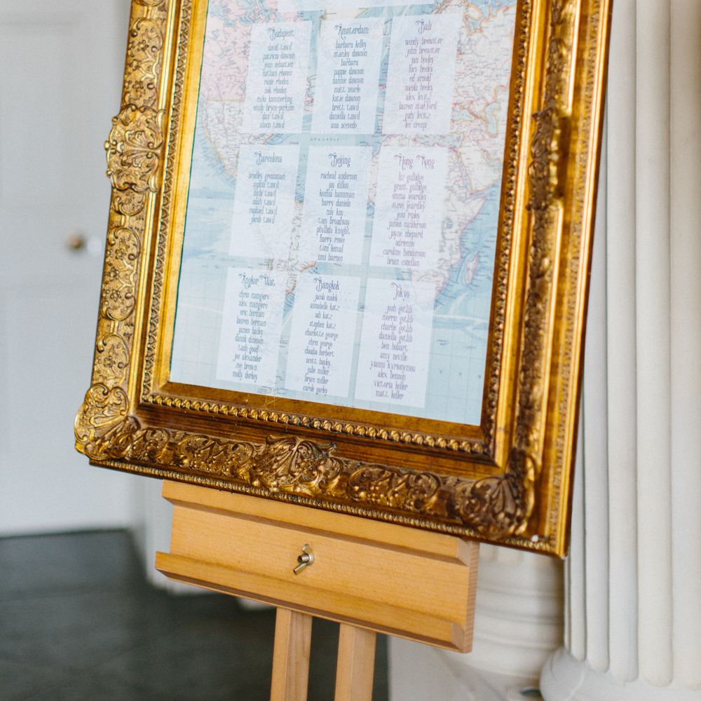 Table Plan With Gold Frame