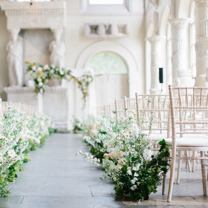 Wedding Aisle Lined With Fresh Flowers by Petalon