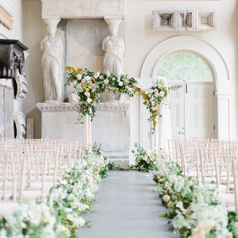 Wedding Aisle Lined With Fresh Flowers by Petalon
