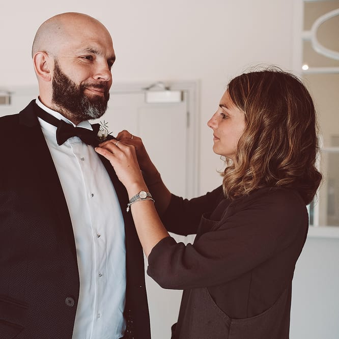 Groom in House of Fraser Tuxedo | Lemonade Pictures