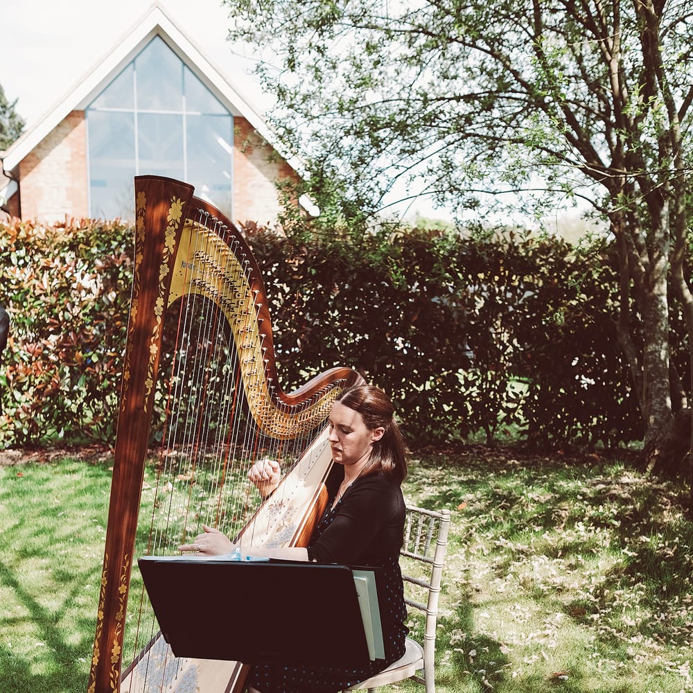 Harpist | Outdoor Wedding at Millbridge Court | Lemonade Pictures