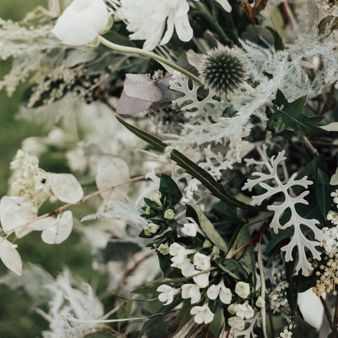 White & Grey Wedding Flowers | Nocturn Wedding Inspiration Planned & Styled by The Little Lending Company | Florals by Swaffham Florist | Photography & Film by The Wilde Bride