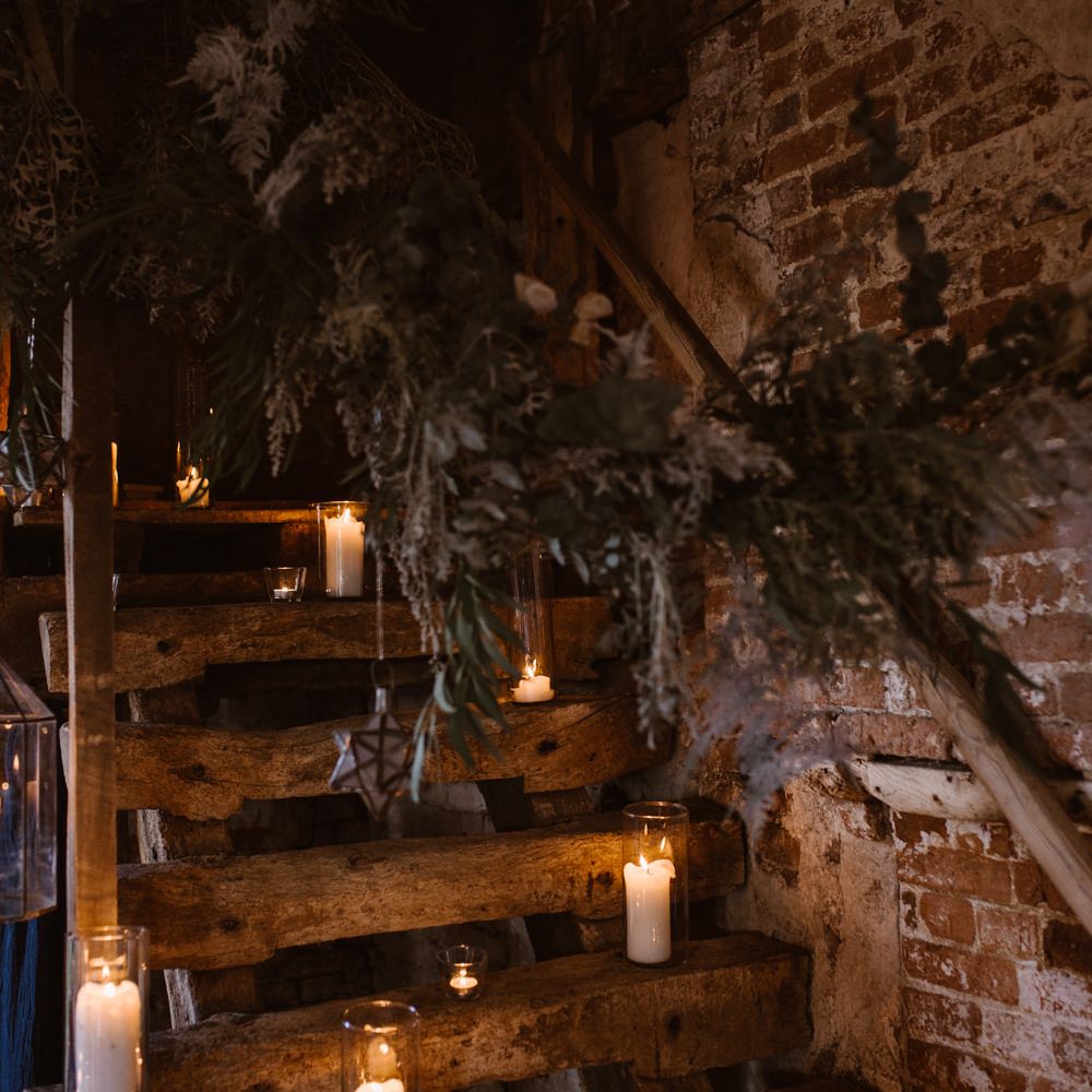 Candle Light Wedding Decor | Nocturn Wedding Inspiration at Godwick Great Barn Planned & Styled by The Little Lending Company | Agnes Black Photography | Film by The Wilde Bride