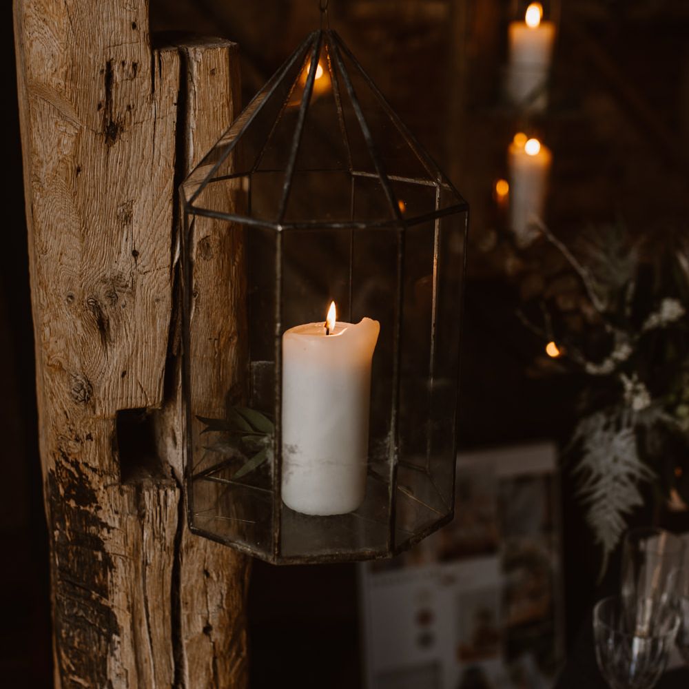 Candle Light Wedding Decor | Nocturn Wedding Inspiration at Godwick Great Barn Planned & Styled by The Little Lending Company | Agnes Black Photography | Film by The Wilde Bride