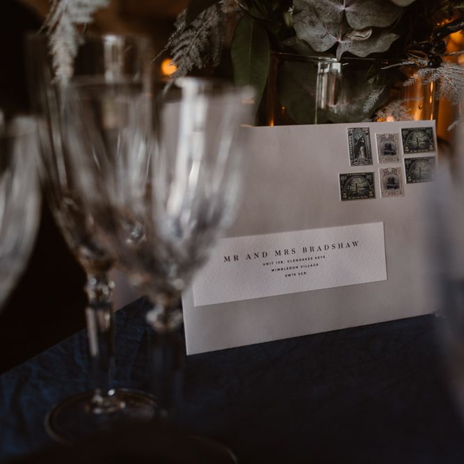 Papelle Wedding Stationery | Nocturn Wedding Inspiration at Godwick Great Barn Planned & Styled by The Little Lending Company | Agnes Black Photography | Film by The Wilde Bride