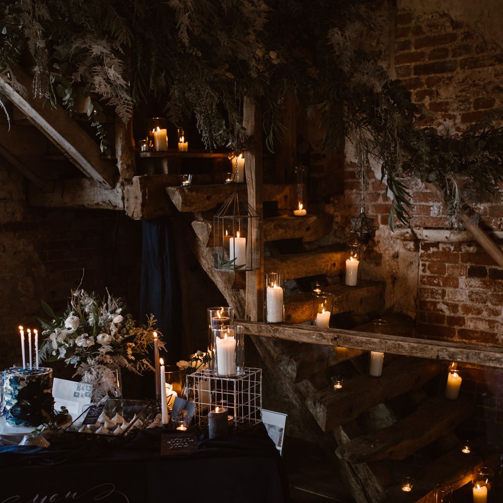 Elegant Tablescape | Nocturn Wedding Inspiration at Godwick Great Barn Planned & Styled by The Little Lending Company | Agnes Black Photography | Film by The Wilde Bride