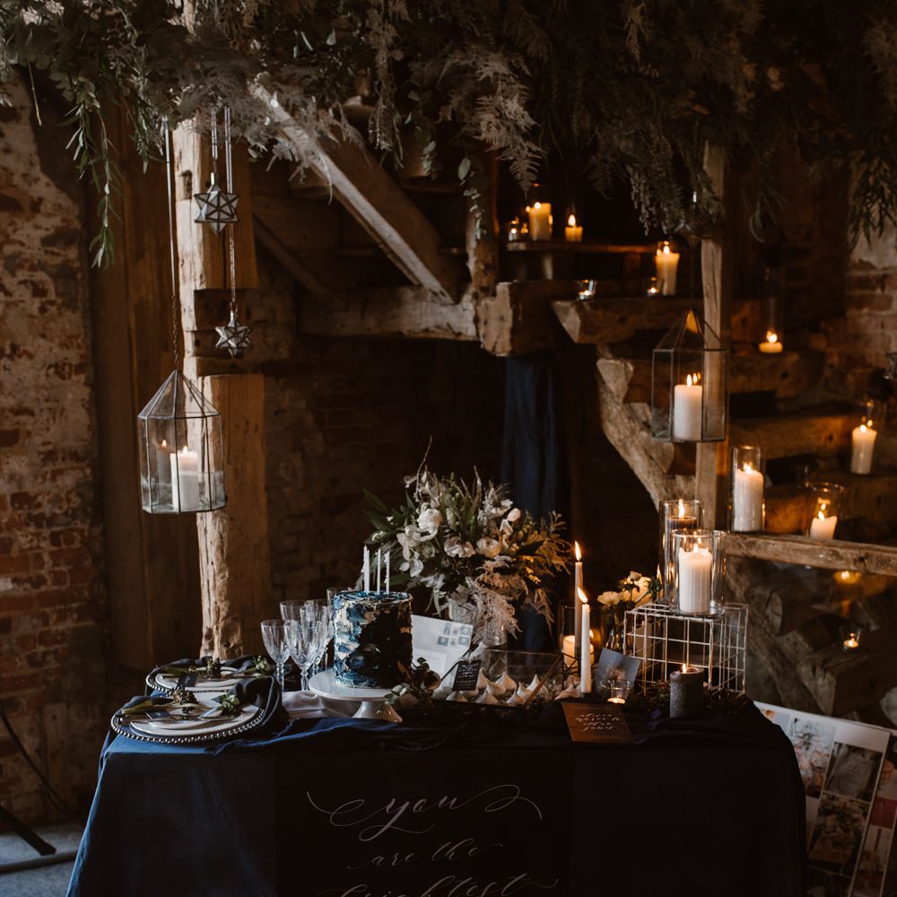 Elegant Tablescape | Nocturn Wedding Inspiration at Godwick Great Barn Planned & Styled by The Little Lending Company | Agnes Black Photography | Film by The Wilde Bride