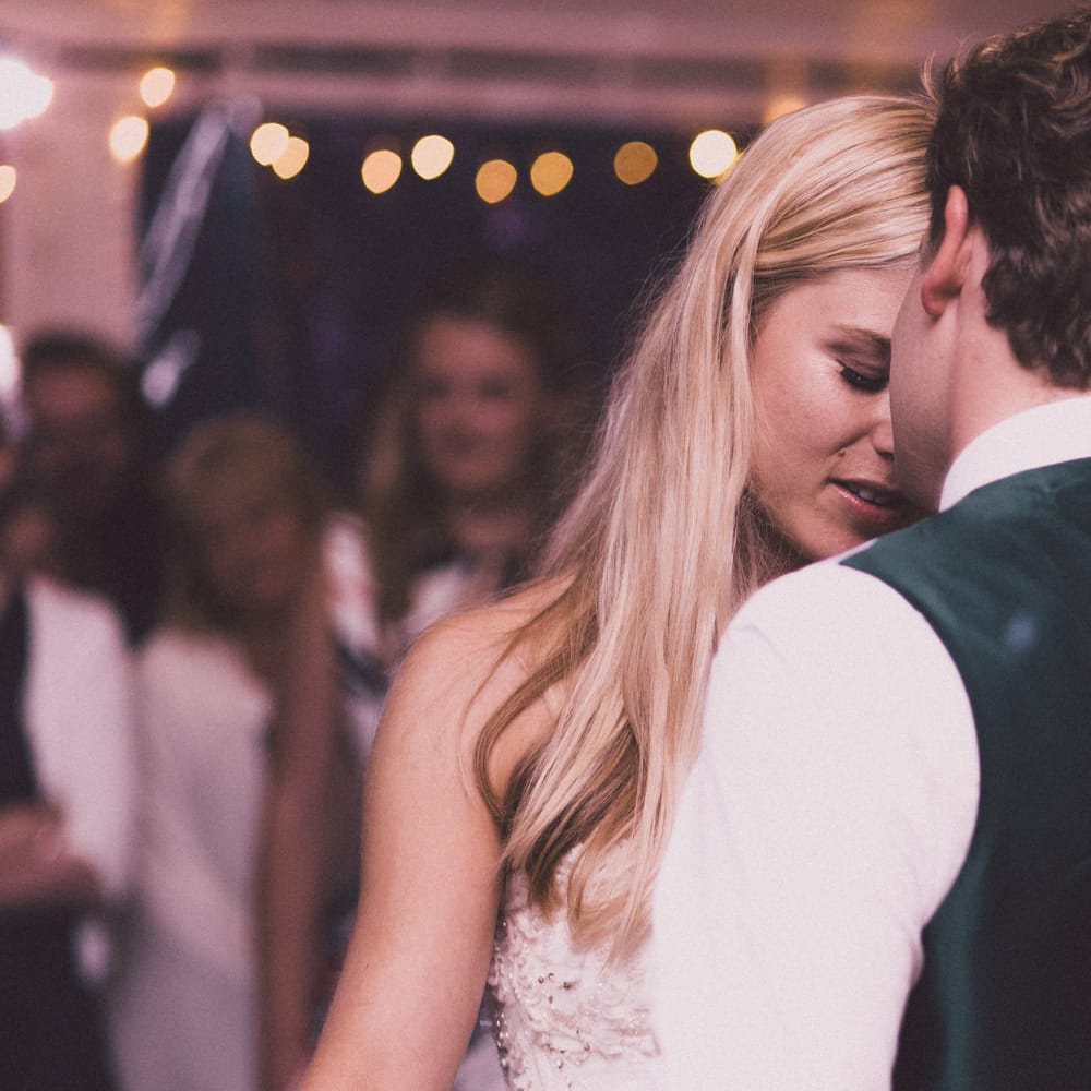 First Dance with Bride in Monique Lhuillier Candy Wedding Dress