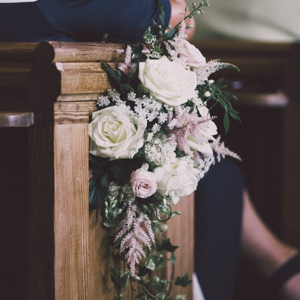 Church Pew End Wedding Flowers