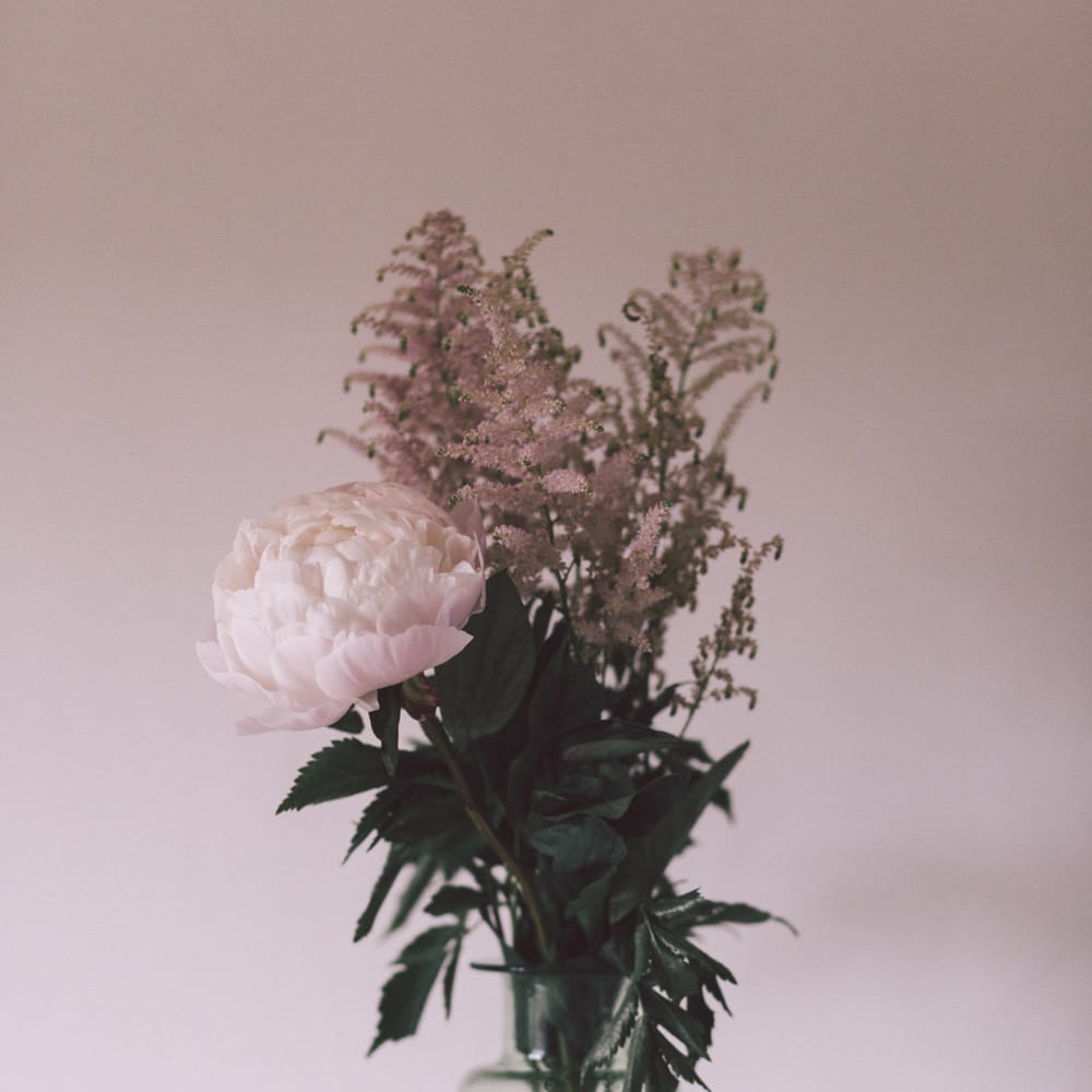 Blush Pink Wedding Flowers in a Vase