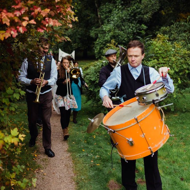 Wedding Procession | Outdoor Wedding at Dewsall Court Oxfordshire | Claudia Rose Carter Photography | Costa Sister Productions