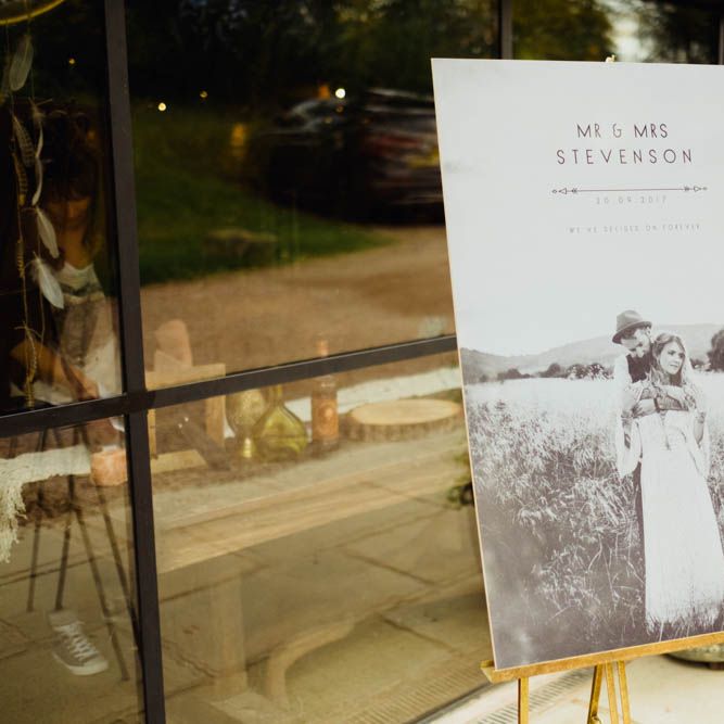 Welcome Sign | Outdoor Wedding at Dewsall Court Oxfordshire | Claudia Rose Carter Photography | Costa Sister Productions