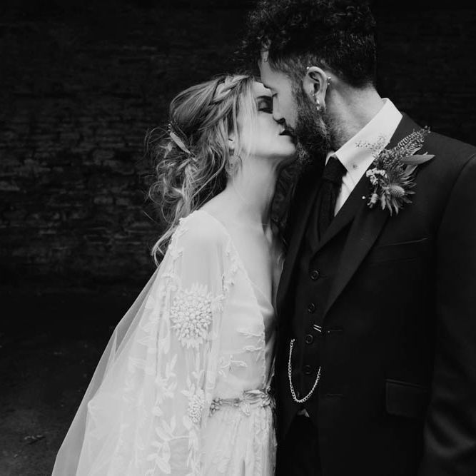Bride in Rue de Seine Cleo Wedding Dress | Groom in Burgundy Suit | Outdoor Wedding at Dewsall Court Oxfordshire | Claudia Rose Carter Photography | Costa Sister Productions