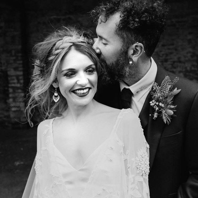 Bride in Rue de Seine Cleo Wedding Dress | Groom in Burgundy Suit | Outdoor Wedding at Dewsall Court Oxfordshire | Claudia Rose Carter Photography | Costa Sister Productions
