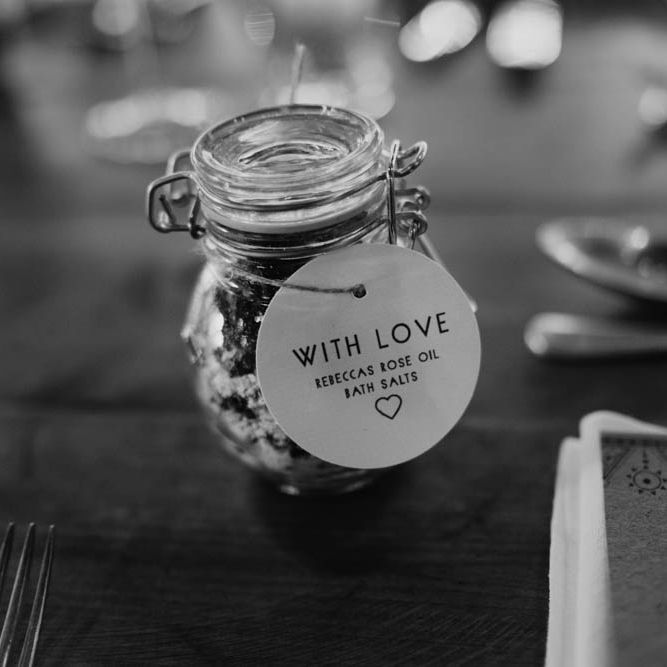 Bath Salts Wedding Favour | Outdoor Wedding at Dewsall Court Oxfordshire | Claudia Rose Carter Photography | Costa Sister Productions