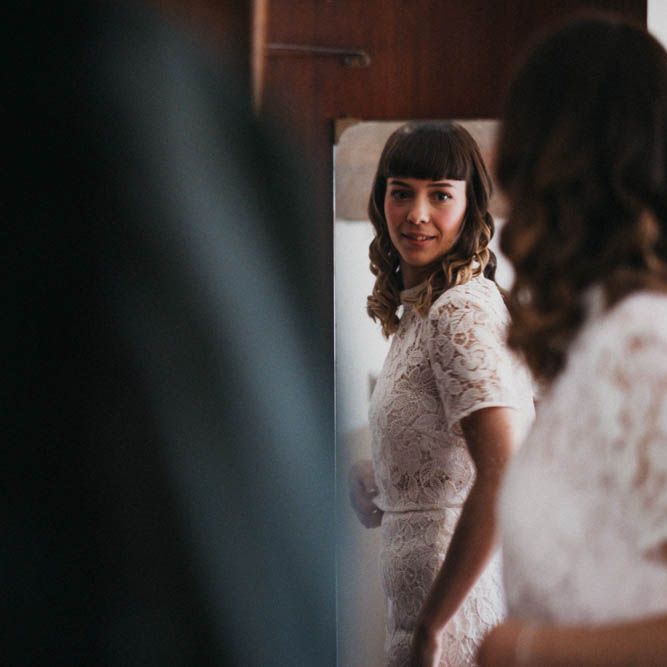 Self Portrait Bride For A Rustic Wedding At The Gathering Edale With Bridesmaids In Navy & Images From Claudia Rose Carter