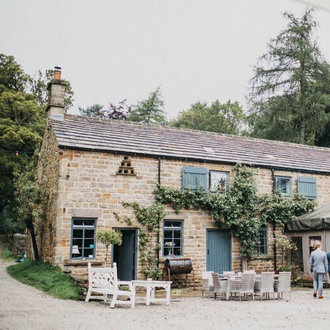 Self Portrait Bride For A Rustic Wedding At The Gathering Edale With Bridesmaids In Navy & Images From Claudia Rose Carter