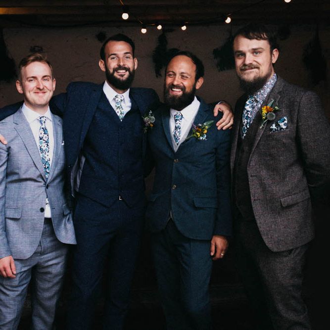 Self Portrait Bride For A Rustic Wedding At The Gathering Edale With Bridesmaids In Navy & Images From Claudia Rose Carter