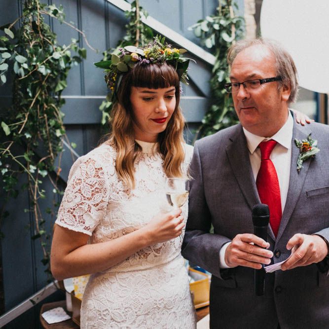 Self Portrait Bride For A Rustic Wedding At The Gathering Edale With Bridesmaids In Navy & Images From Claudia Rose Carter