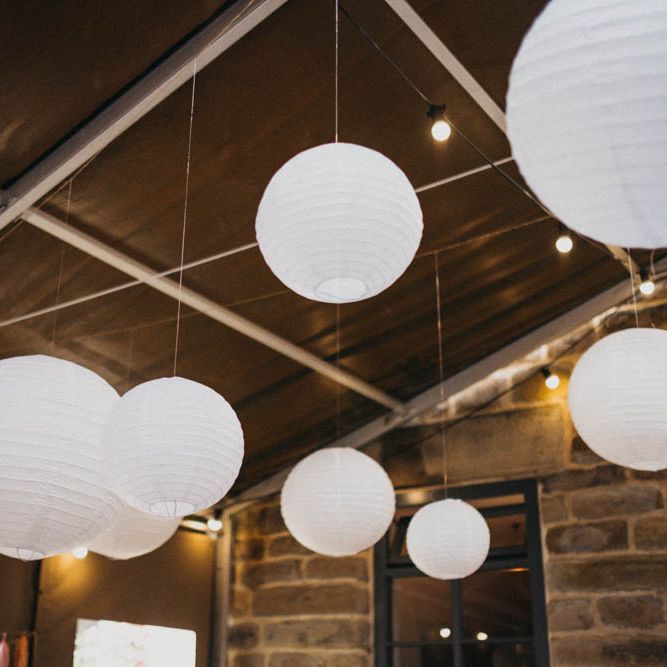 White Lanterns For Rustic Wedding
