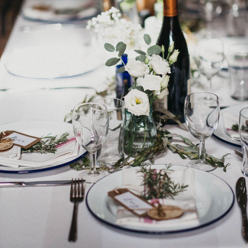 Self Portrait Bride For A Rustic Wedding At The Gathering Edale With Bridesmaids In Navy & Images From Claudia Rose Carter