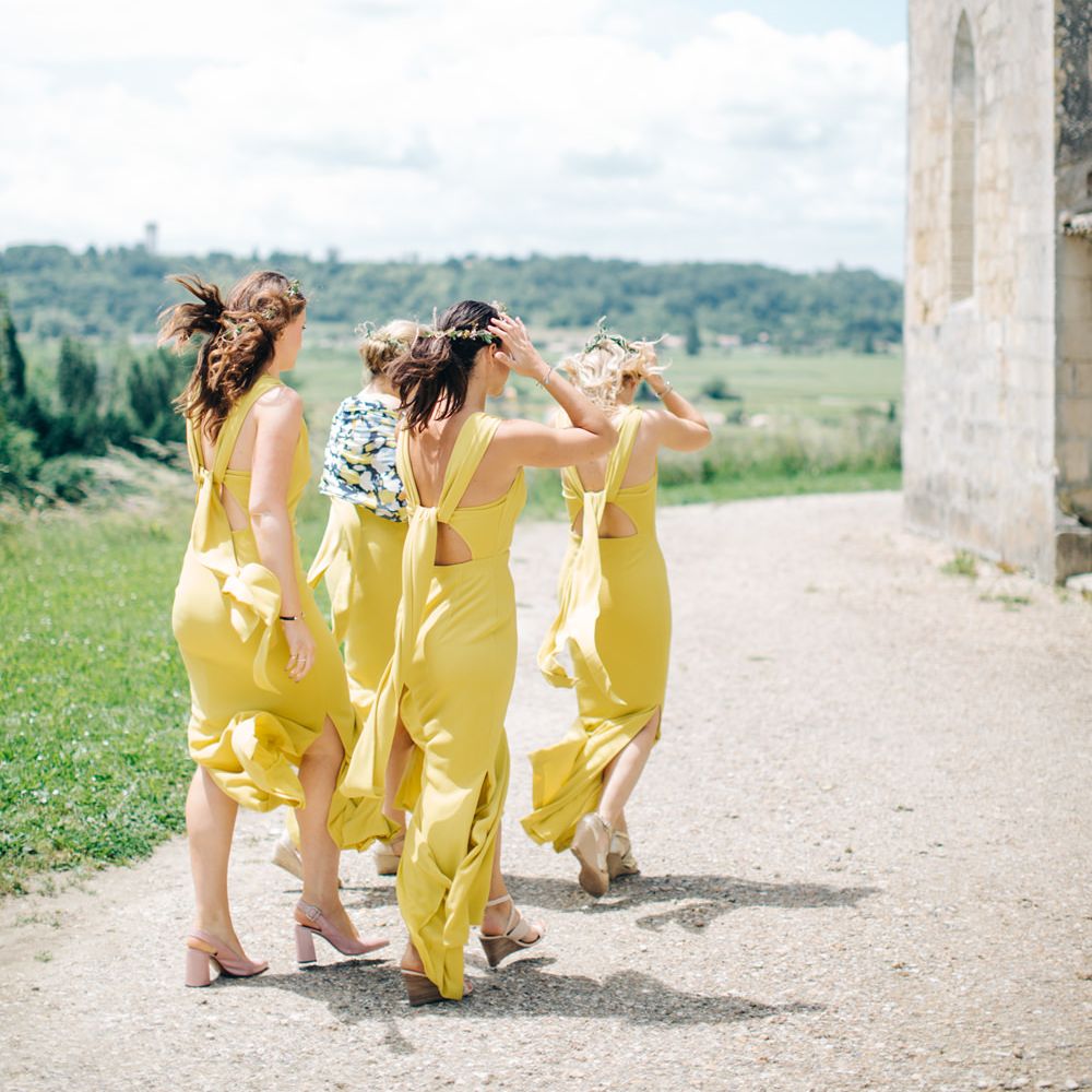 Mustard Yellow Bridesmaids Dresses from Whistles