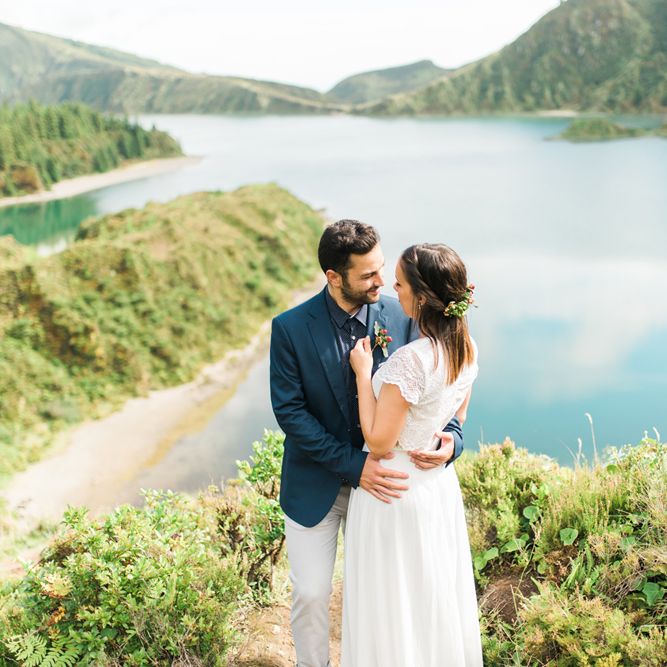 Volcano Elopement Wedding On The Azores Islands Portugal With Bride In ASOS And With Images From Adriana Morais Photography